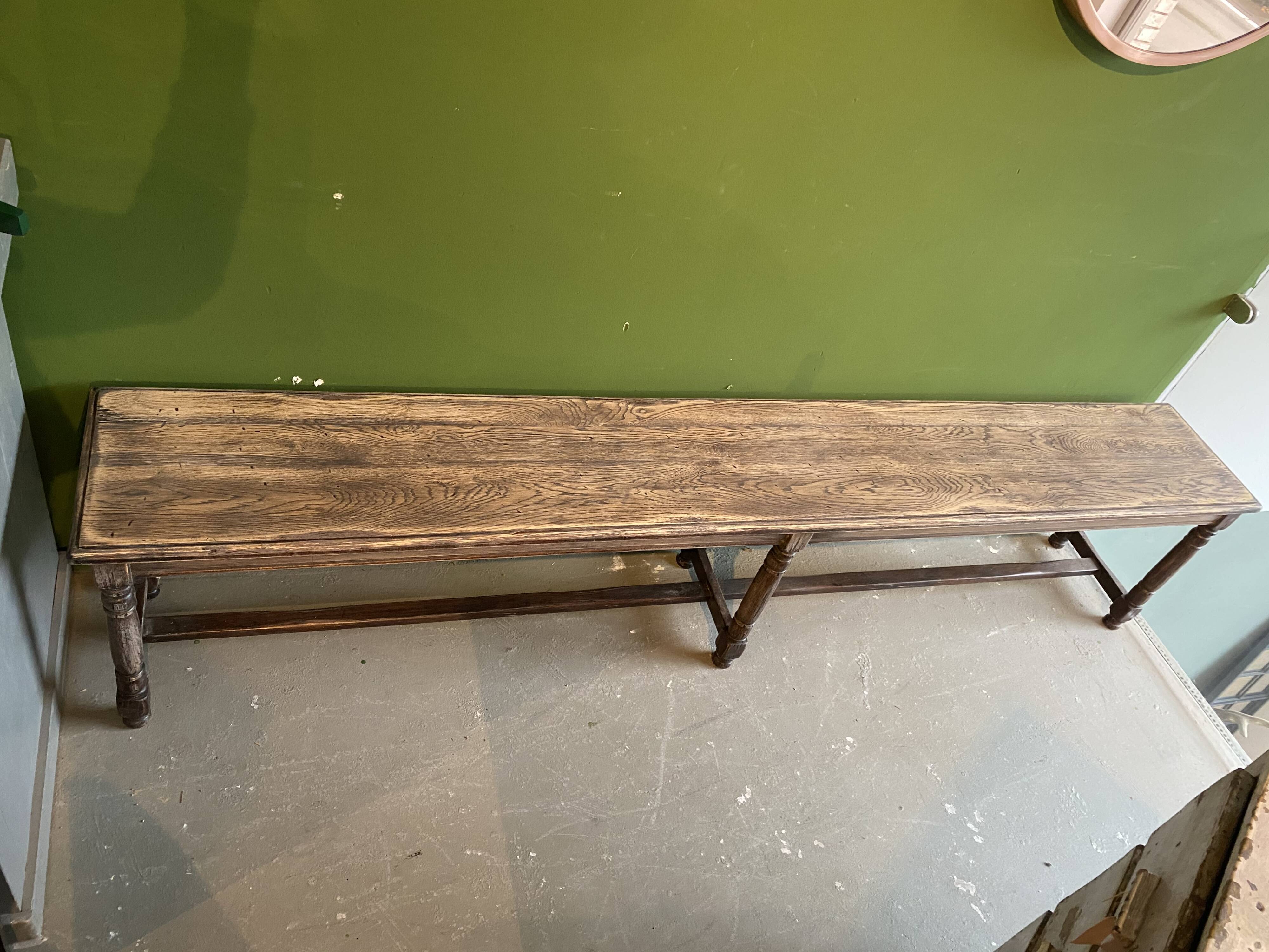 Old wooden long pew
