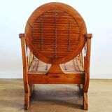 Colonial armchair in wood and bamboo