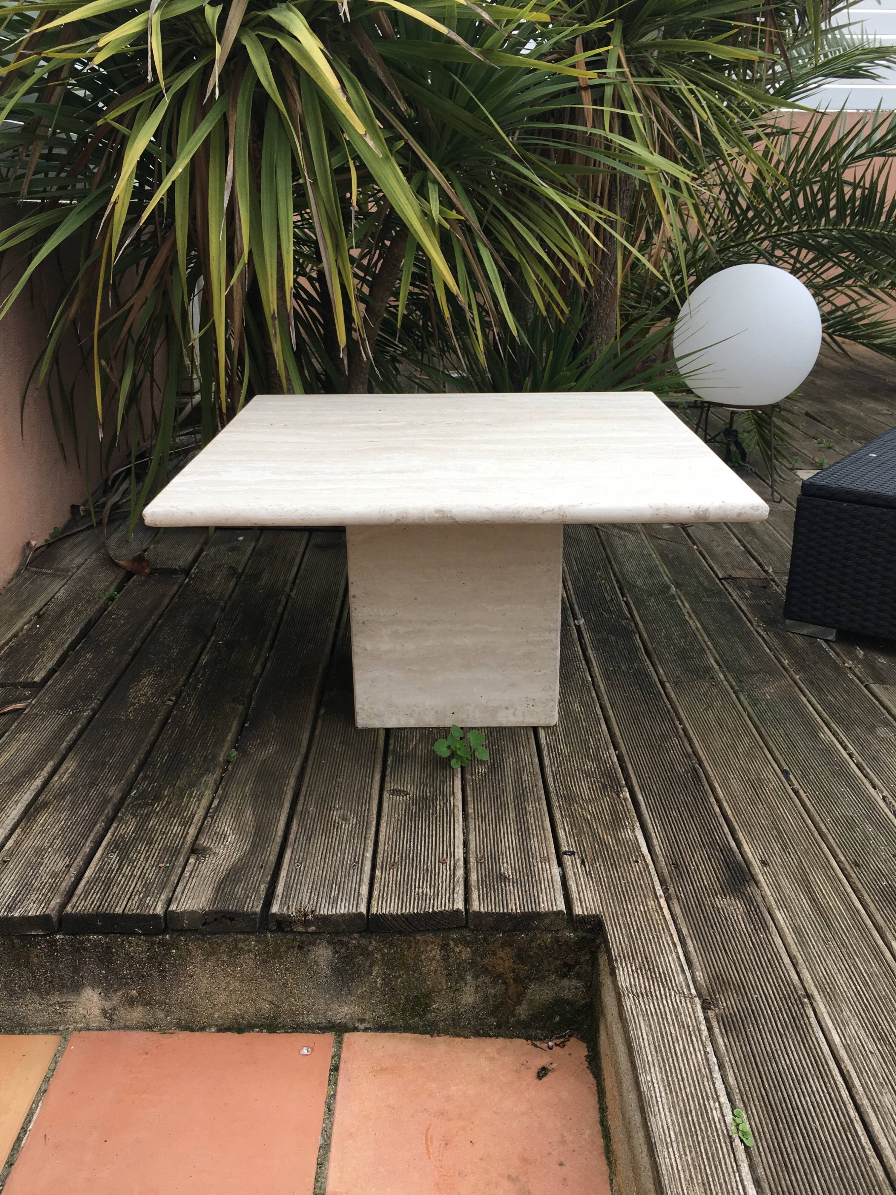 Travertine coffee table