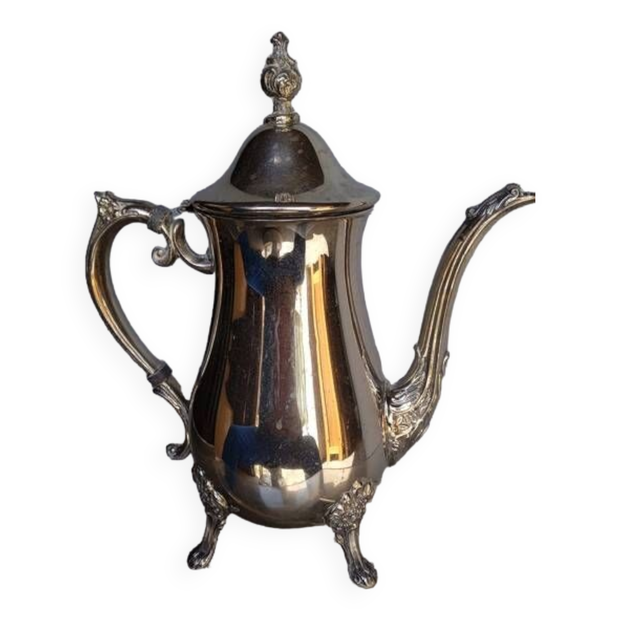 Coffee / teapot in silver metal St Louis XV