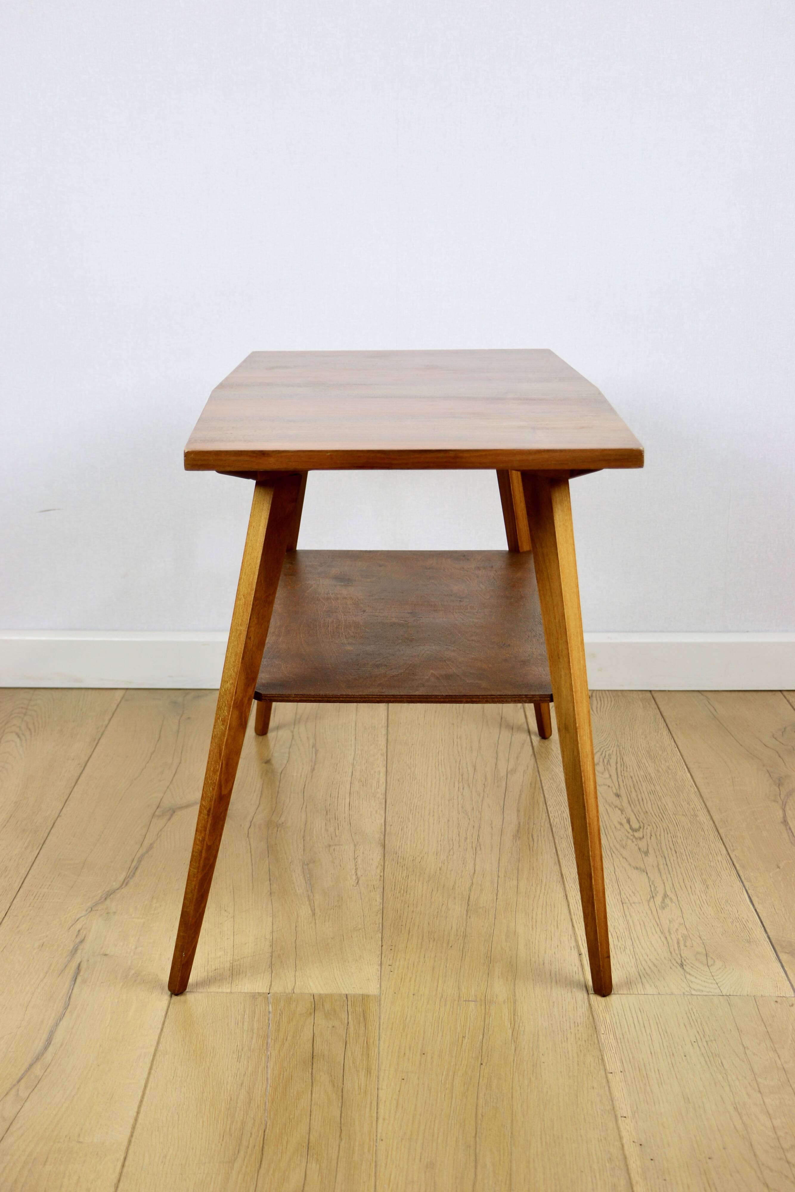 Polish coffee table console 1970s square-multifaceted