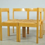 Vintage dutch design oak dining chairs, 1960s