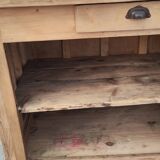 Central island bar counter in pine with two drawers