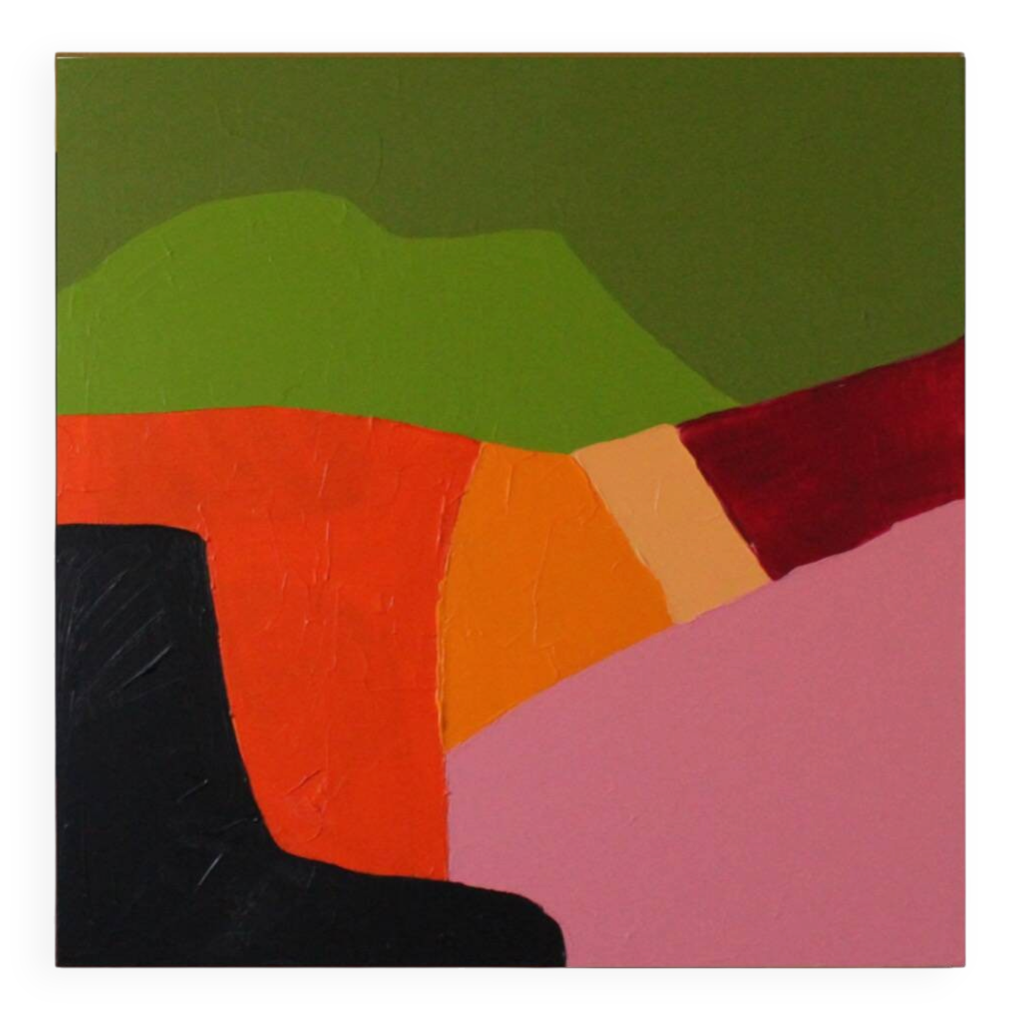 Abstract coloured landscape 80x80cm signed