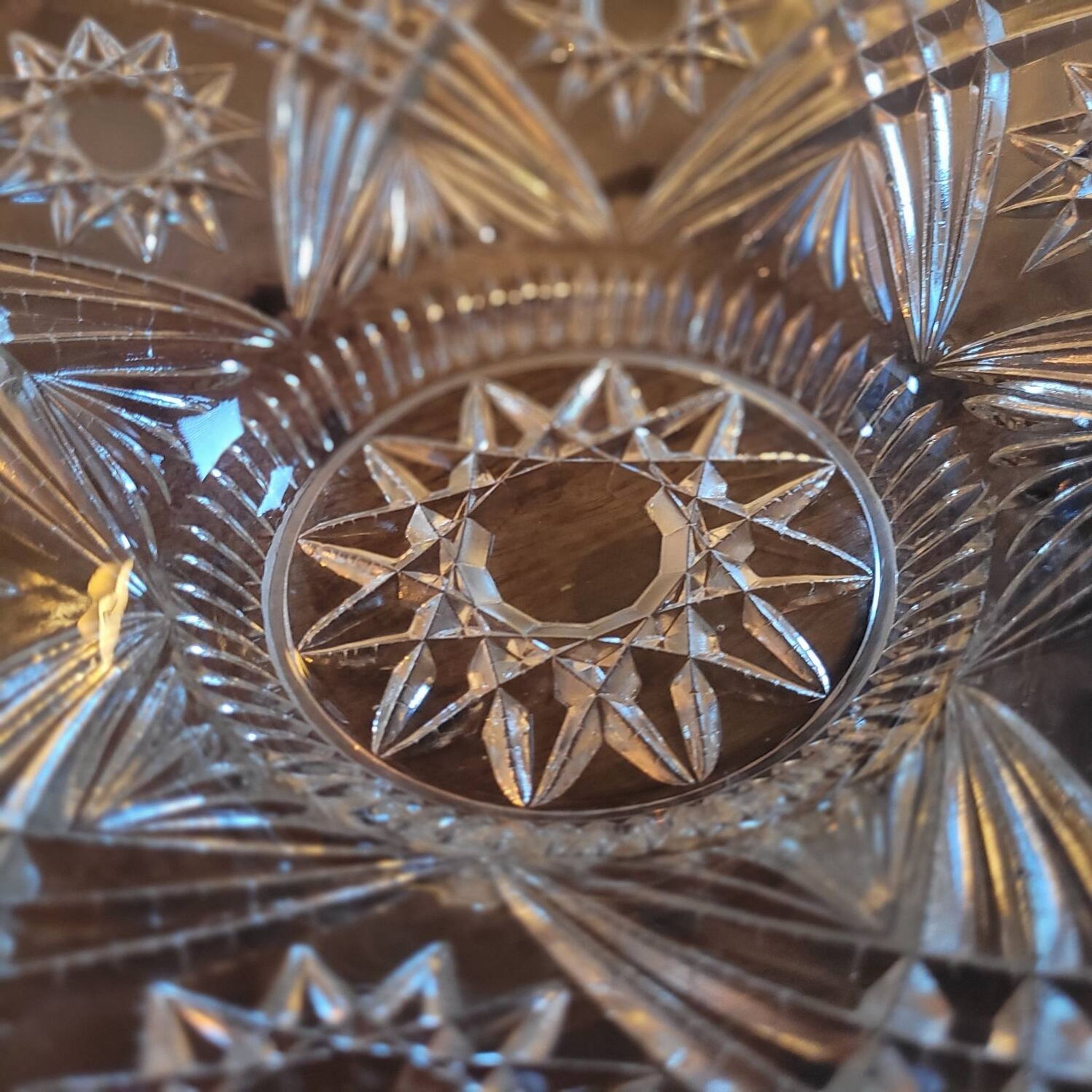 Cut glass cup from the 1950s–60s.