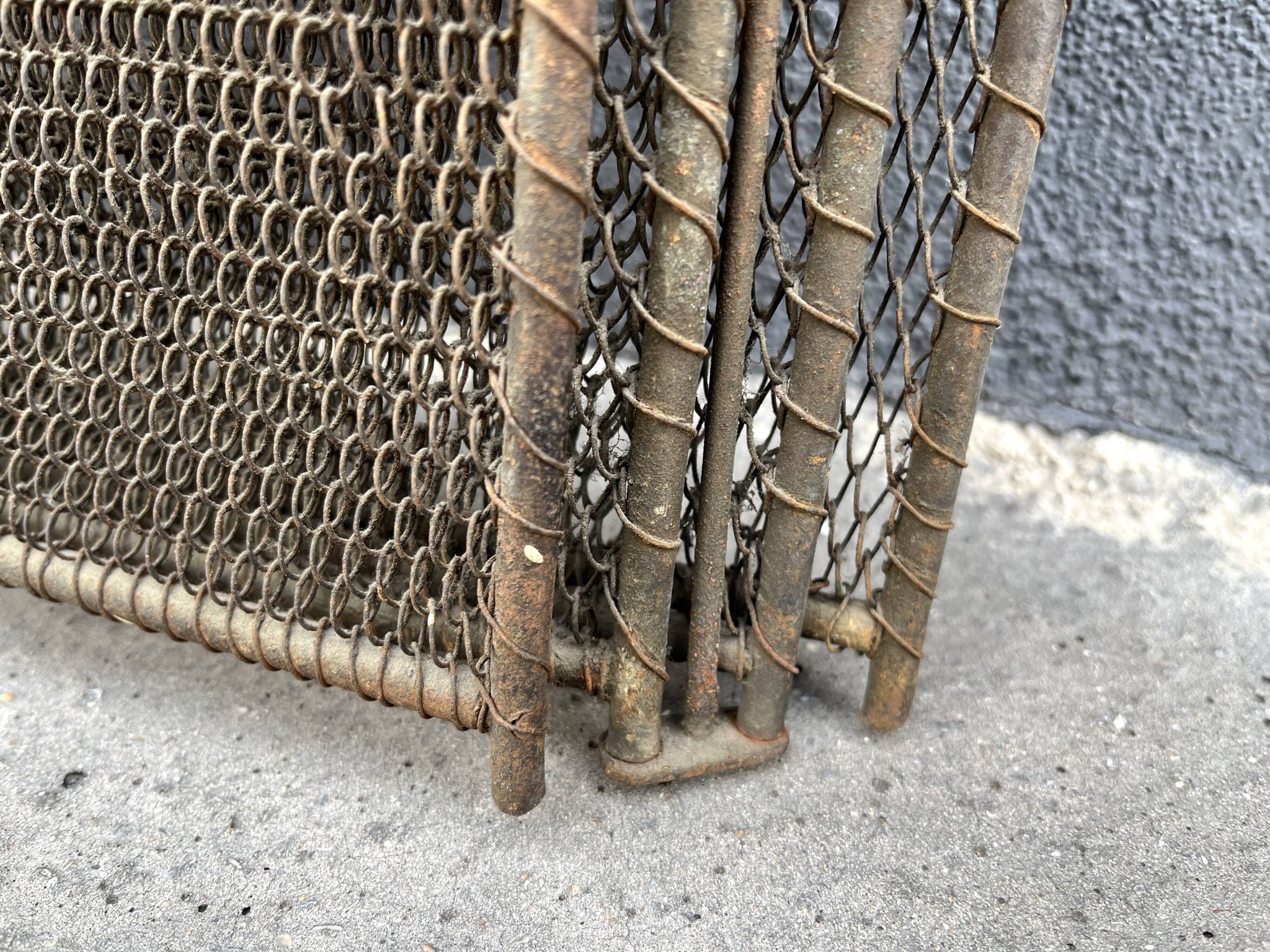 Old 19th century fireplace screen, 4-panel spark arrester