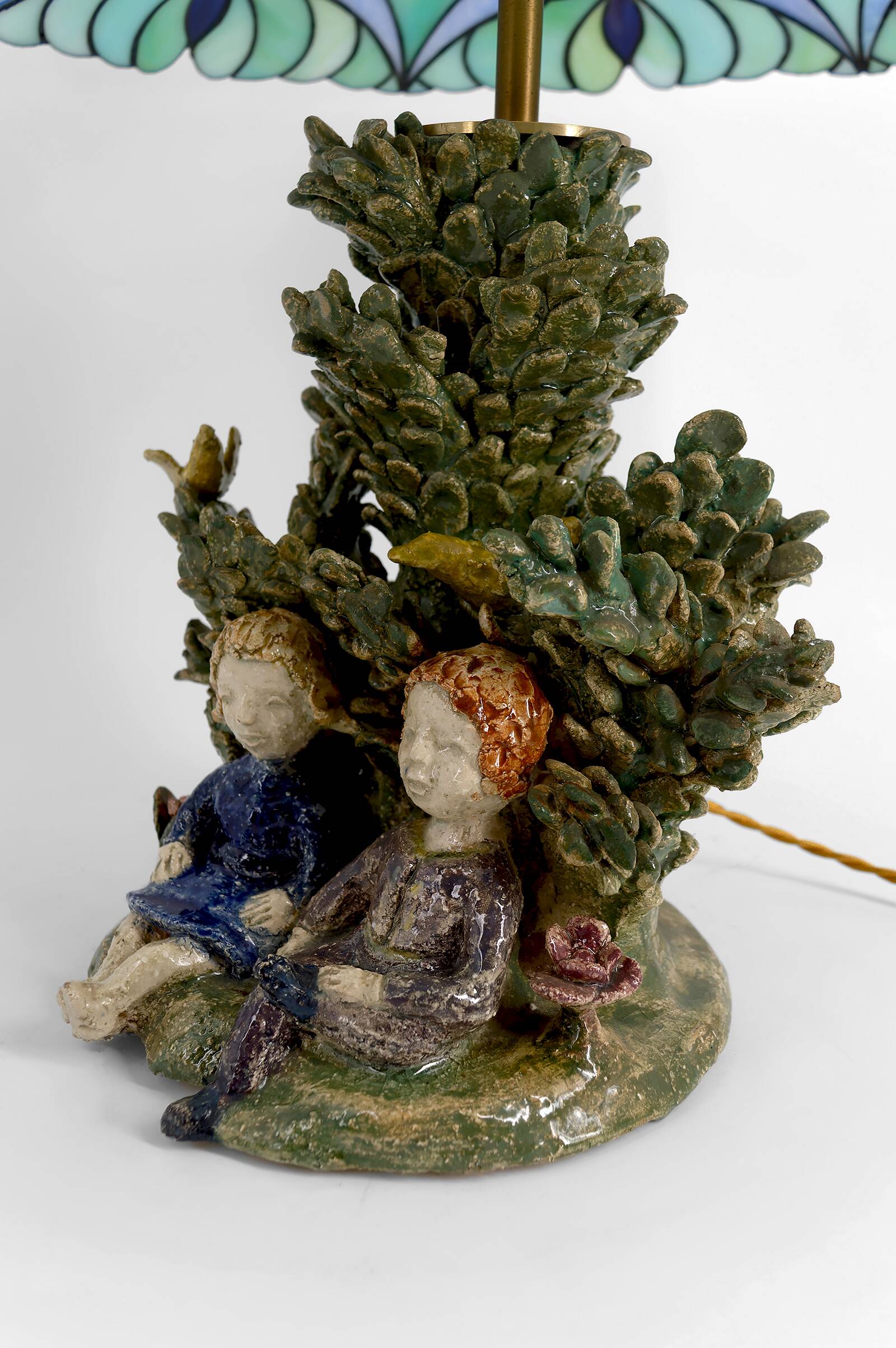 Ceramic lamp, dreamlike childhood – W. Schilder, Germany, c. 1970