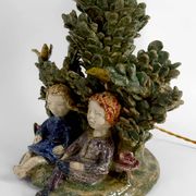 Ceramic lamp, dreamlike childhood – W. Schilder, Germany, c. 1970