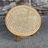 vintage curved wooden stool