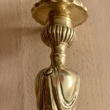 Bronze Lamp Base with Draped Decor Louis XVI Style