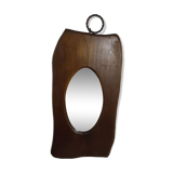 Mirror 50s freeform wood frame