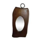 Mirror 50s freeform wood frame