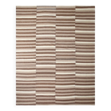 Dark Brown & Beige Striped Pattern Turkish Kilim Rug, 311x394Cm