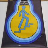 Vintage poster INRS 1982 graphics Chadebec