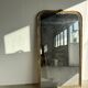 Large gilded mirror 19th century rounded corners mercury glass Louis XVI style