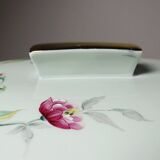 Soupière style art déco décor floral porcelaine céladon vintage Limoges France