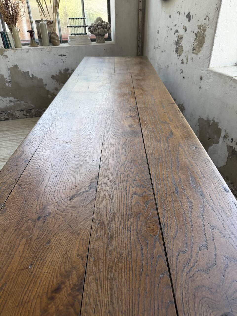 Table de gantier drapière 1900 chêne massif 330cm XL
