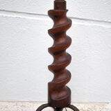 Vintage lamp foot x 2, floor lamp, floor lamp, twisted wood lamp and wrought iron, chalet