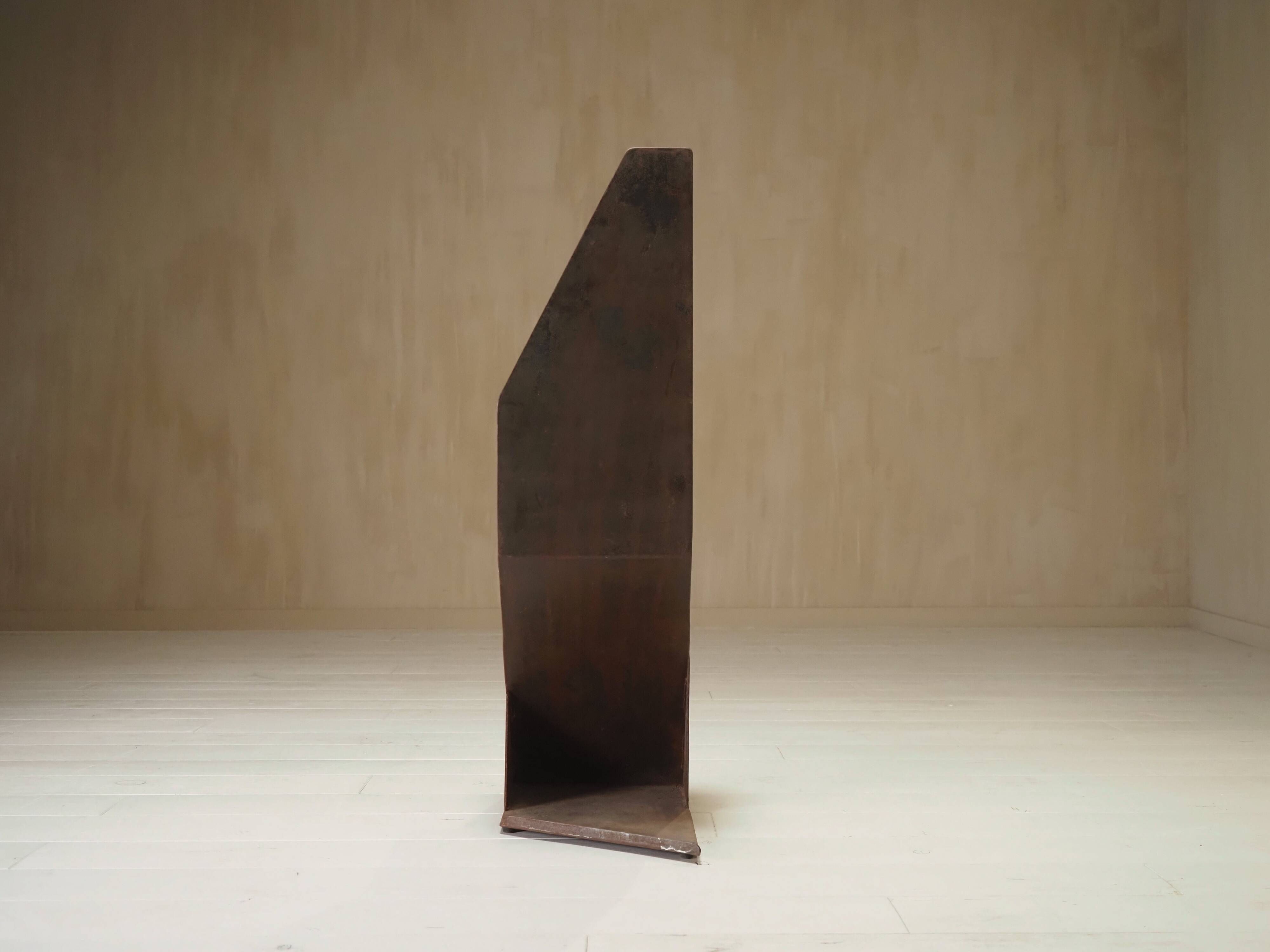 Postmodern sculptural chair in steel, Germany, 1980s