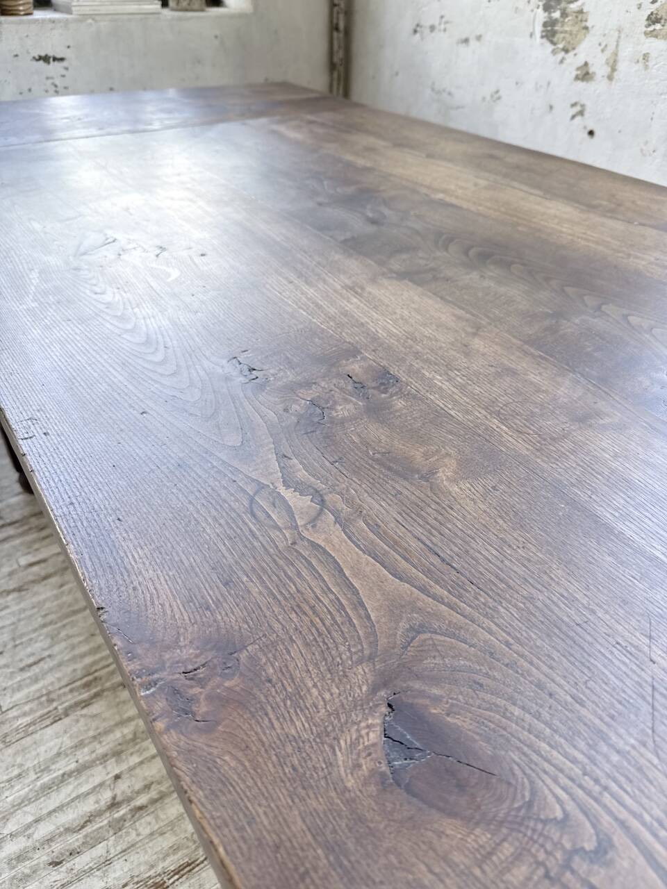 Solid oak table 1900 drapery style XL 280cm with extensions