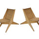 Wooden garden chair folding from the 70s in the Netherlands