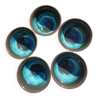 Frank Brooks, formerly of Wedgwood, A Set of Five Japanese Sake Cups.