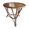 Table ronde en bambou années 60