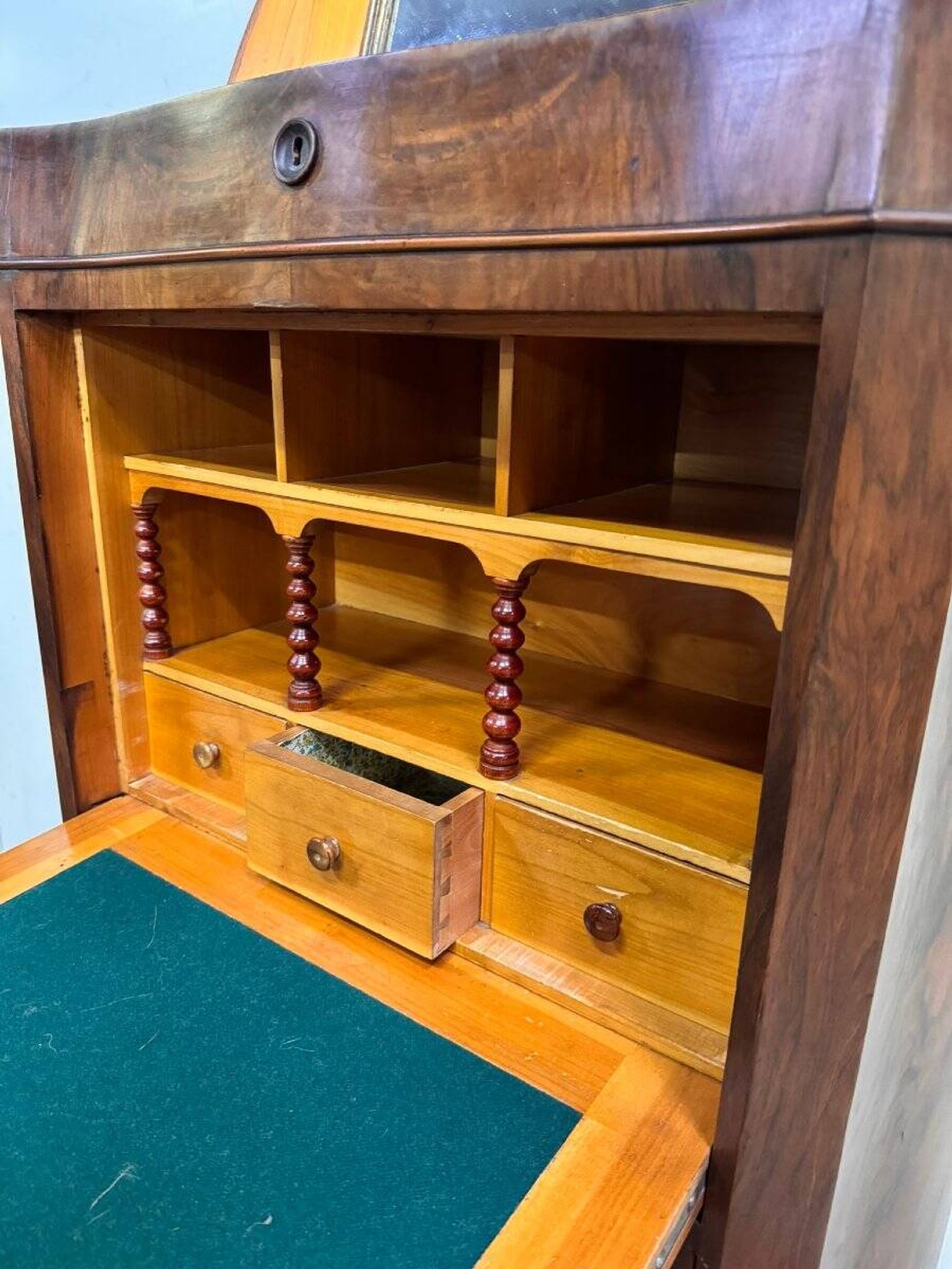 curved secretary in the guise of a Napoleon III period weekly desk