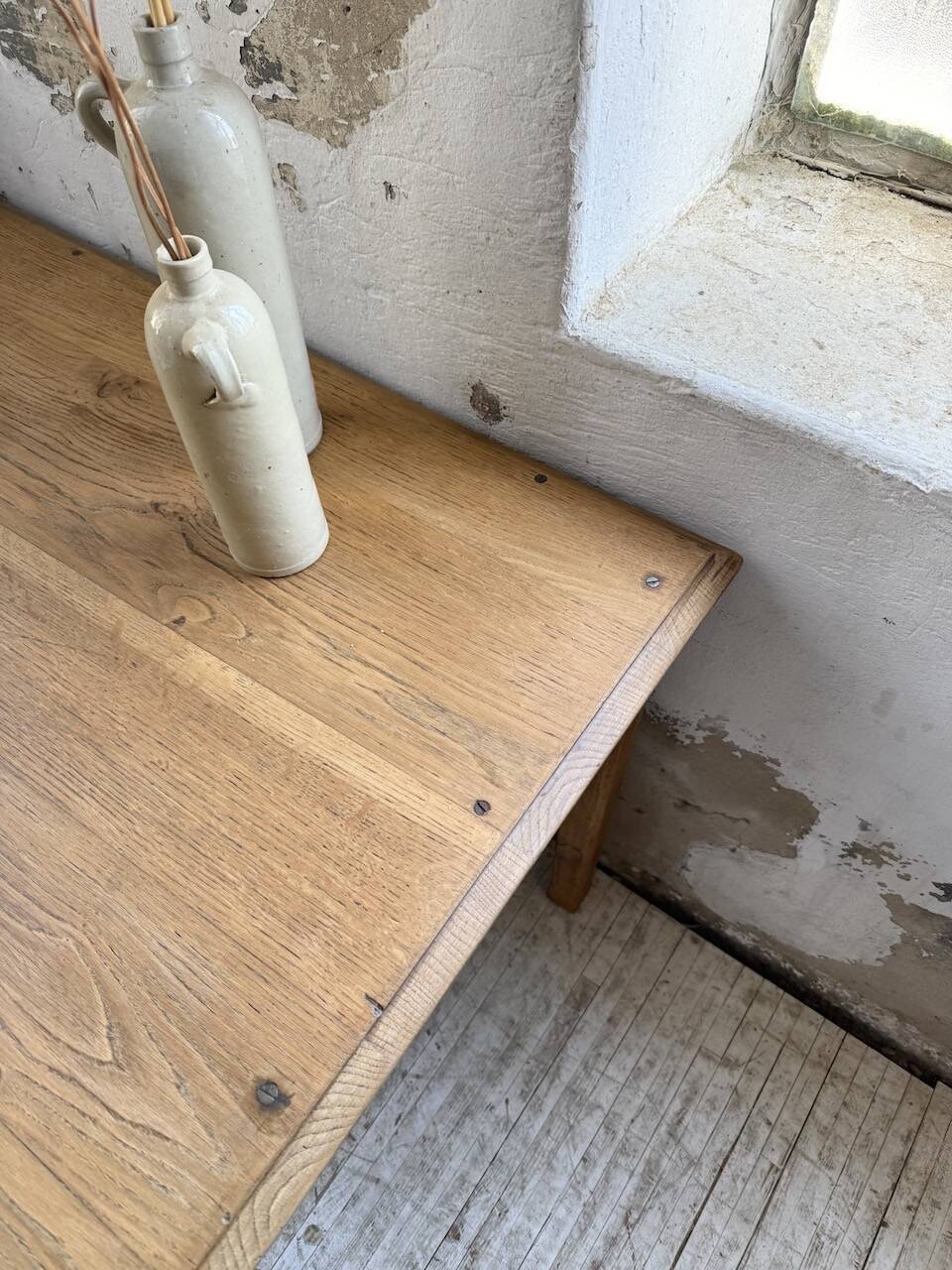 Oak desk with spindle legs, 1950s