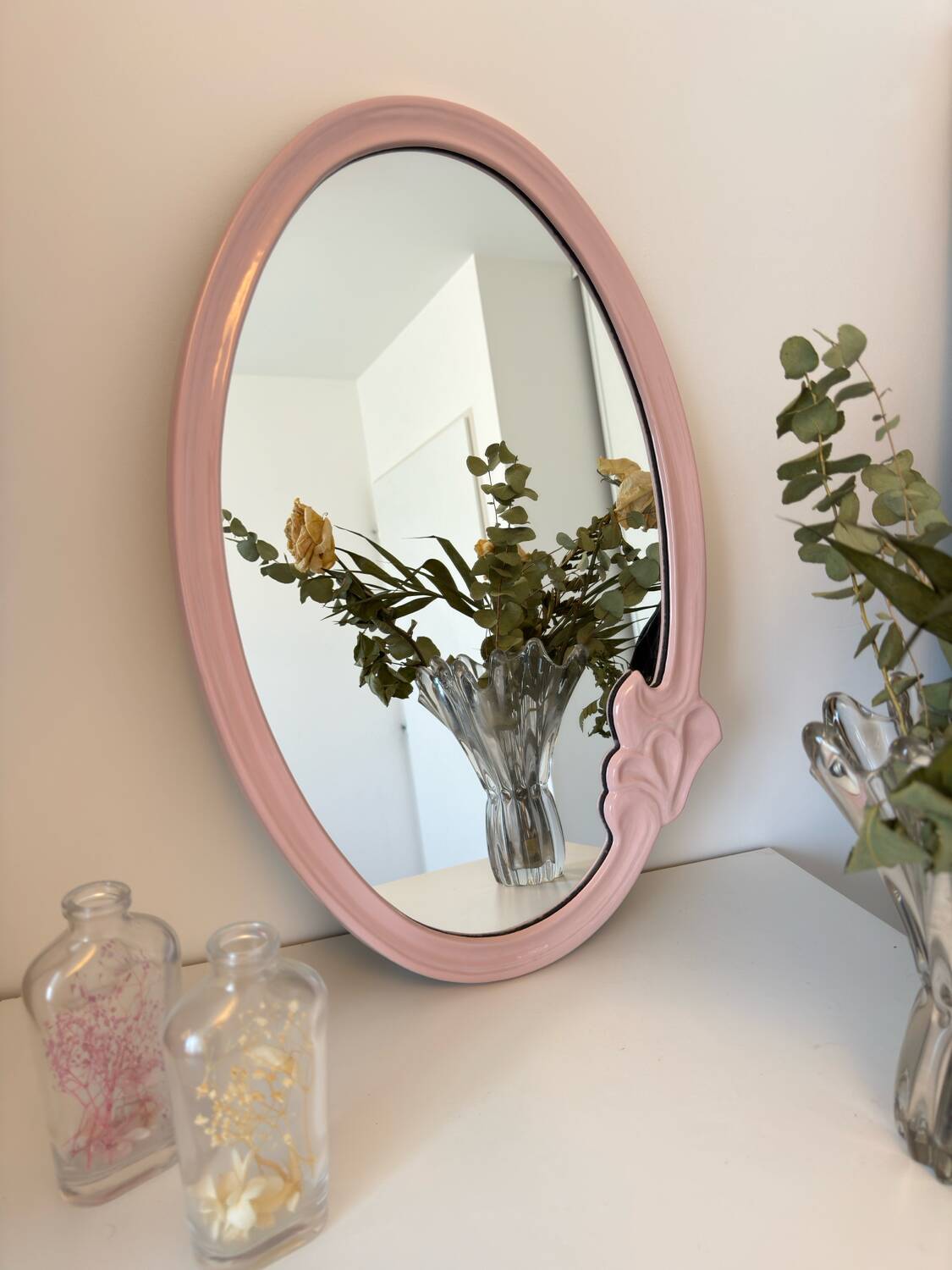Art Nouveau style oval mirror