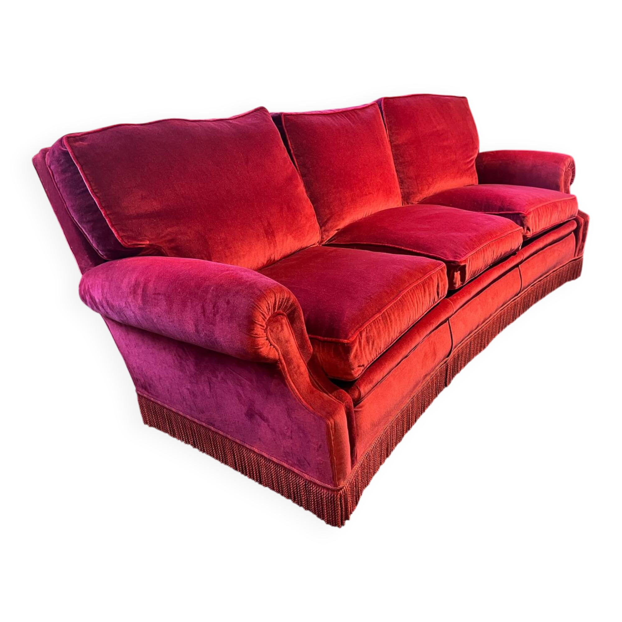 1970s velvet sofa