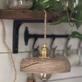Handcrafted portable lamp with a marbled stone effect