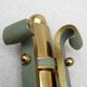 Pair of art deco lacquered metal, brass and glass wall lights