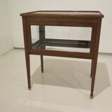 Marquetry table with display case