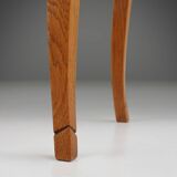 Mid-Century solid Oak carved Side Table, Belgium 1950s