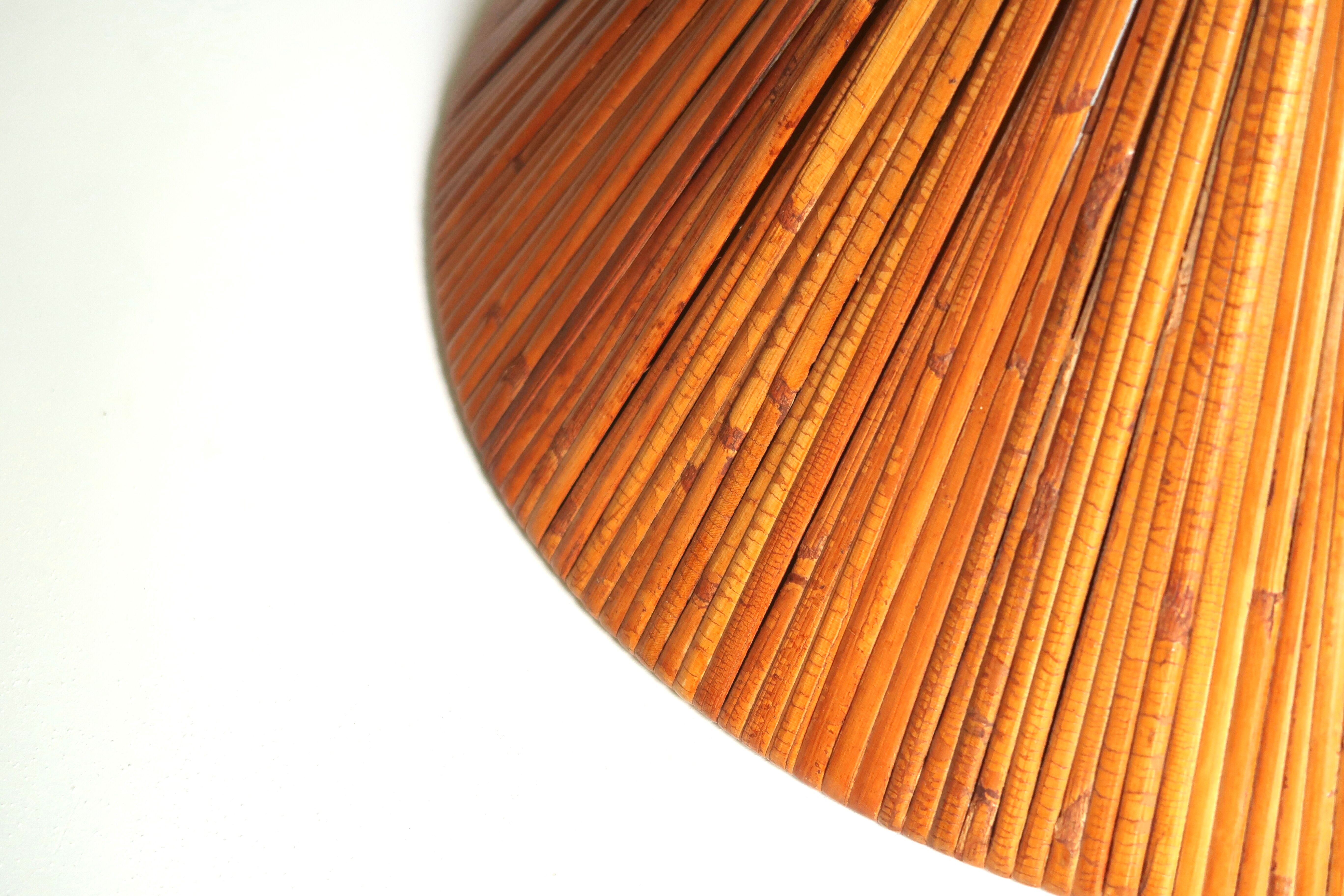 Pendant lamp, wicker chandelier, 80s