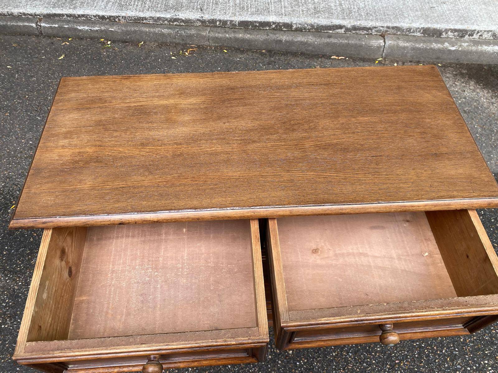 Vintage Louis XIV commode from the 1950s in dark oak.