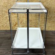1960s 1970s Serving Cart Dinette Side Table Space Age Design Chrome White