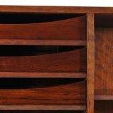 Library in rosewood book unit wall cabinet
