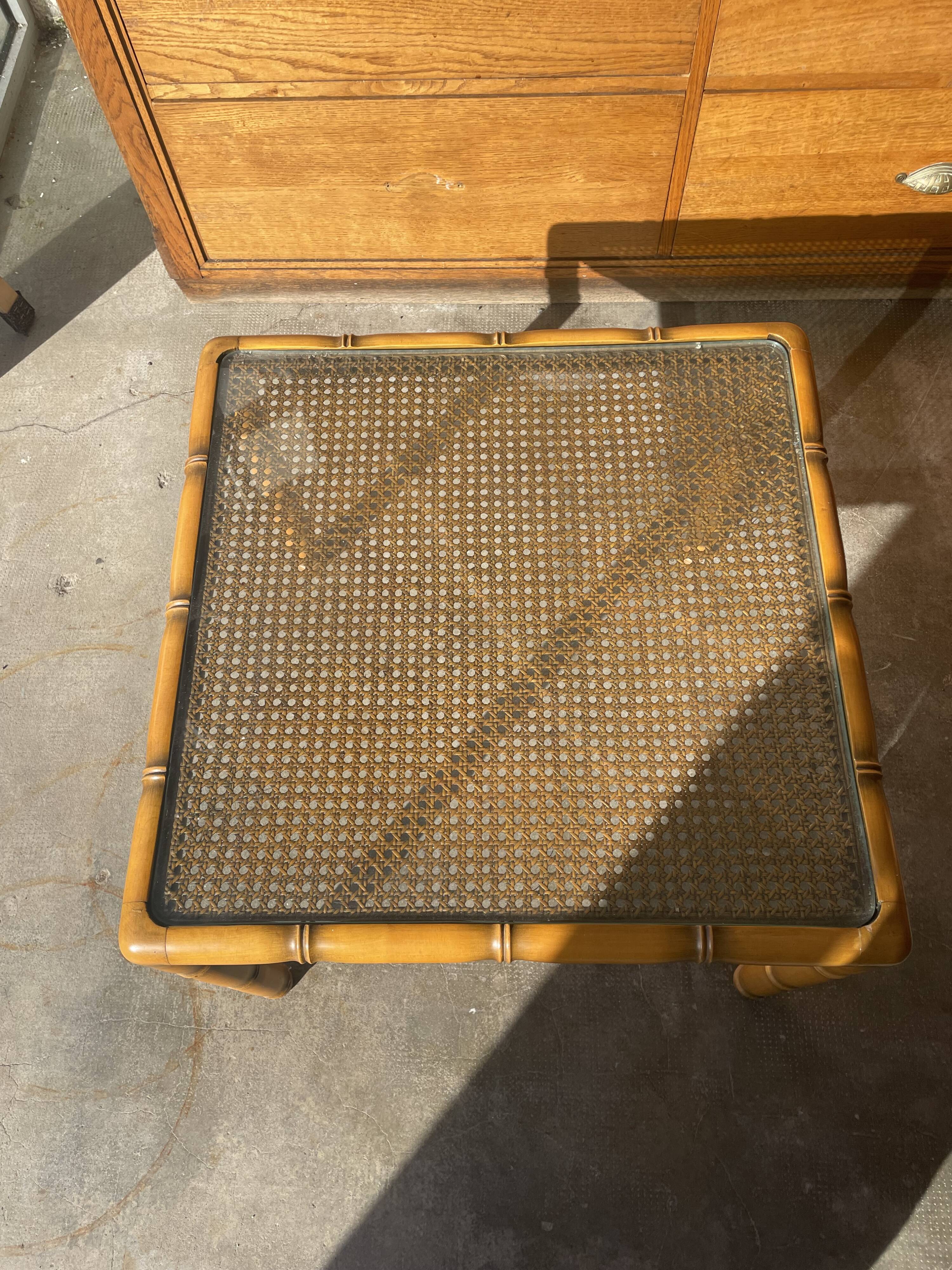 Bamboo and glass table