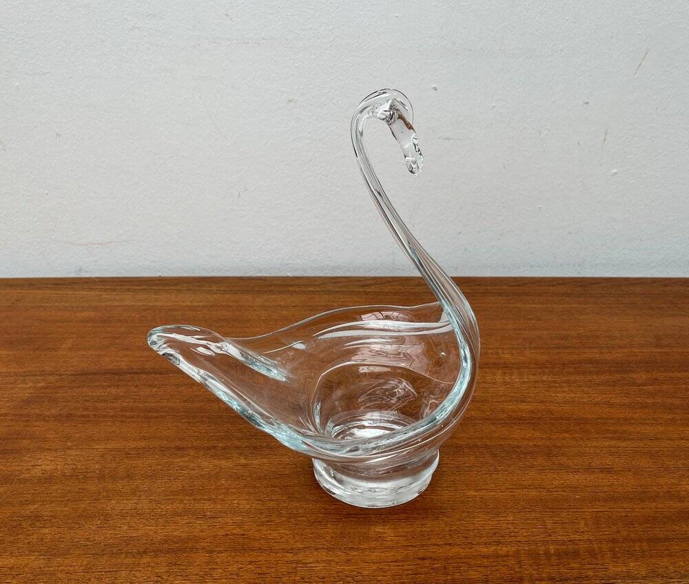 Vintage Glass Swan-Shaped Vase