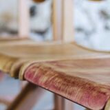 4 vintage canteen chairs in beech, 1980.