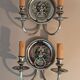 Pair of two-armed silver-plated bronze wall lights from Maison Charles, 1960.