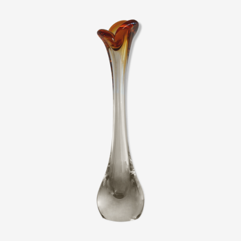 Vase soliflore des années 60 en verre de Murano