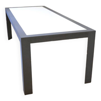 table de réunion en stratifié gris et opaline