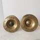 Bougeoirs en laiton vintage : bougeoirs dorés des années 50, ensemble de 2