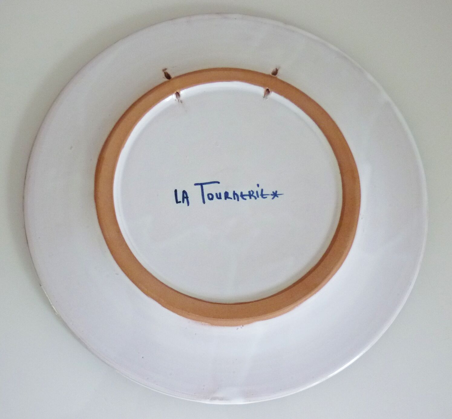 Enameled ceramic art plate, signed La Tournerie, 1960s/1970s