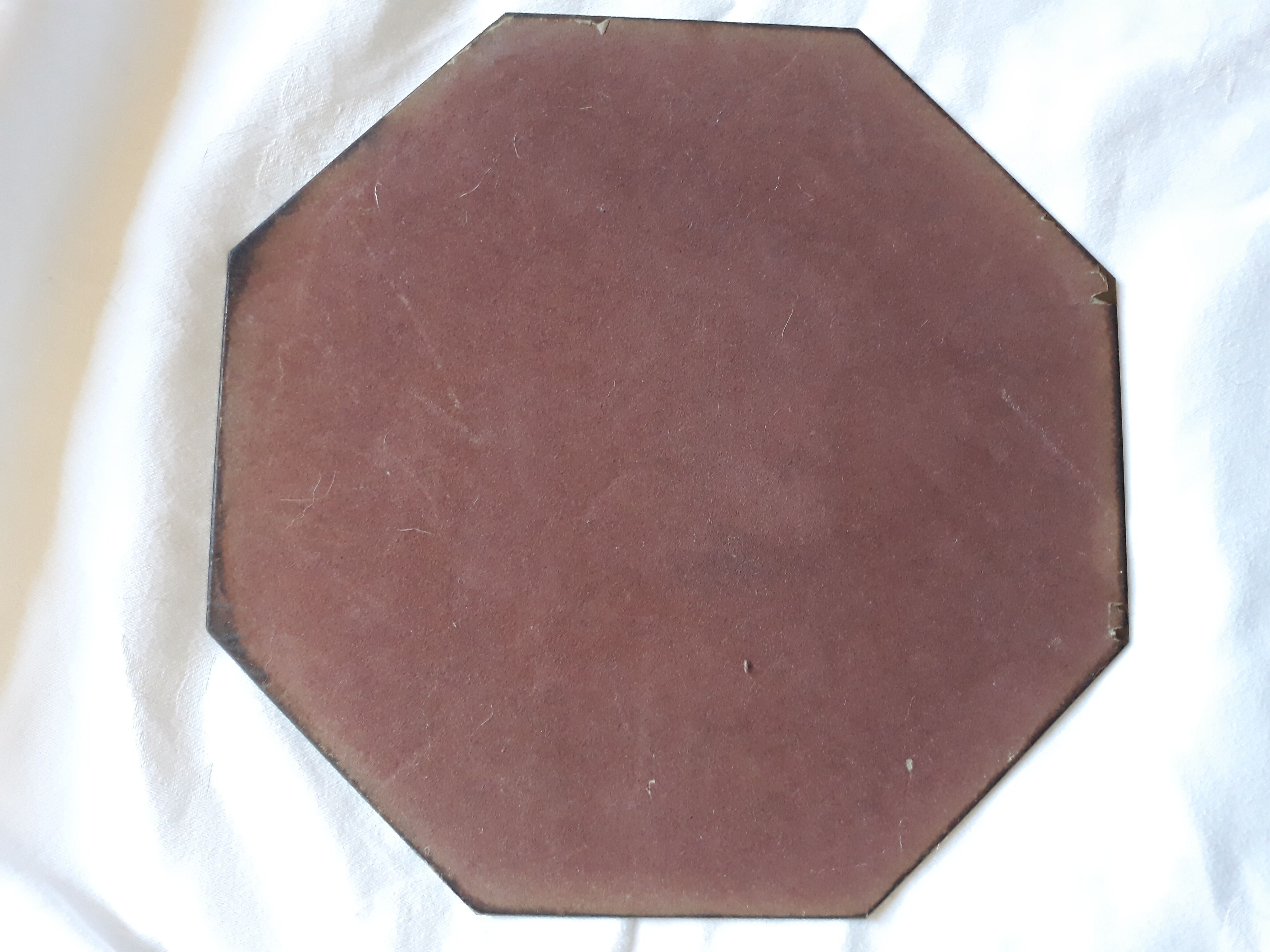 Ancient octagonal bevelled mirror 24x24cm