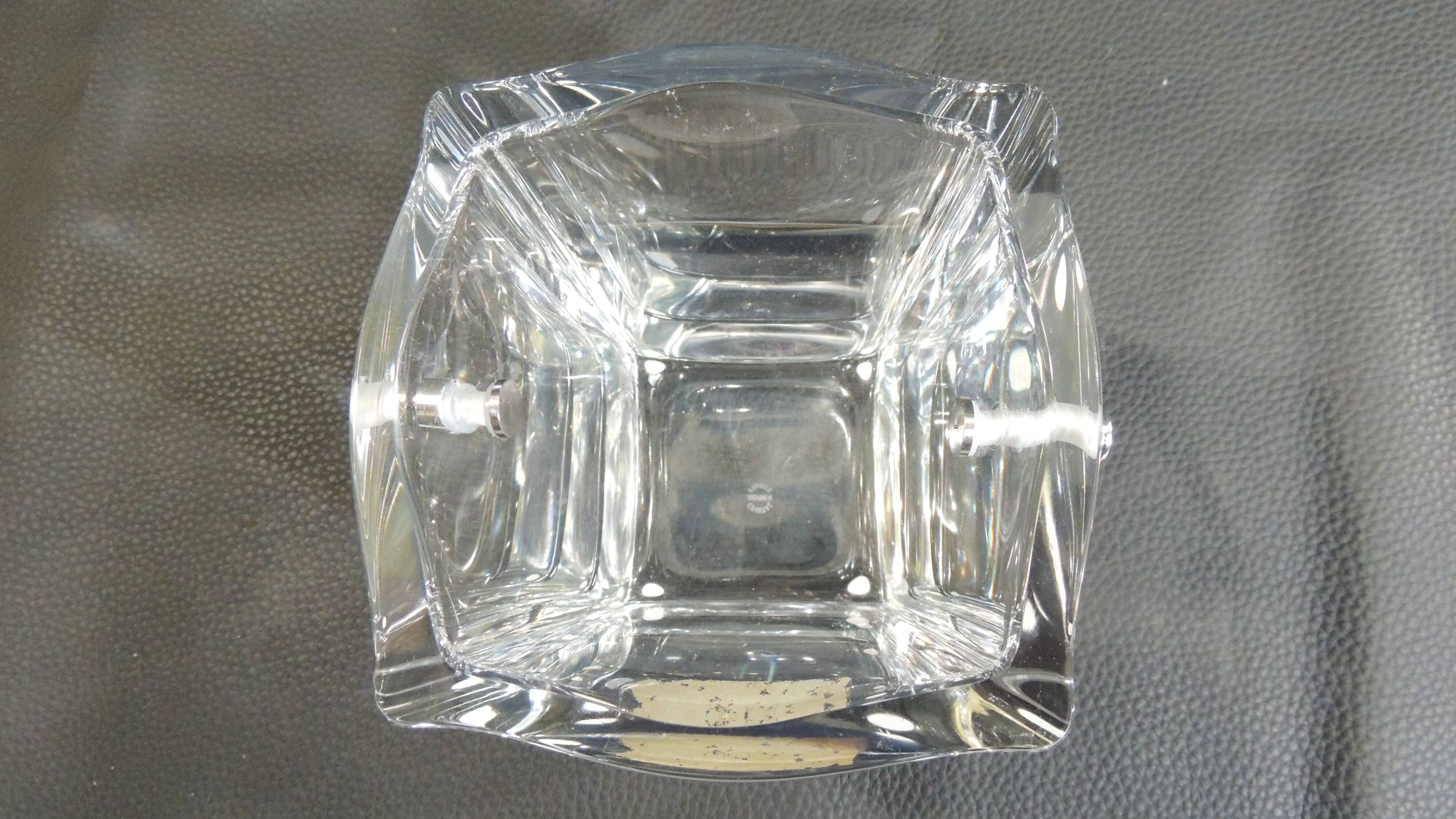 Crystal ice bucket from Sèvres, signed, vintage French design, ice bucket.