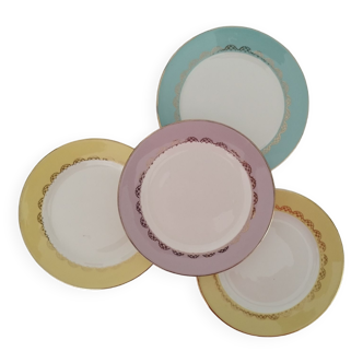 Opaque porcelain dessert plates l'amandinoise saint amand vintage